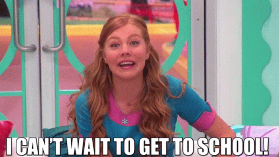 Excited Girl Can't Wait School GIF