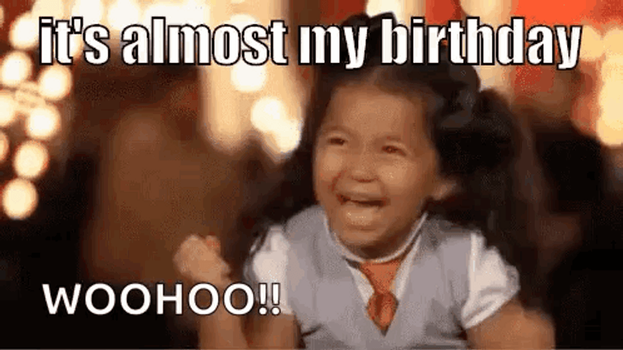 Excited Girl It's Almost My Birthday GIF