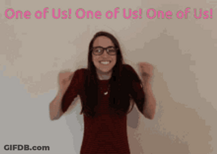 Excited Girl One Of Us Meme GIF