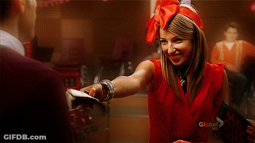 Excited Girl Take My Money GIF