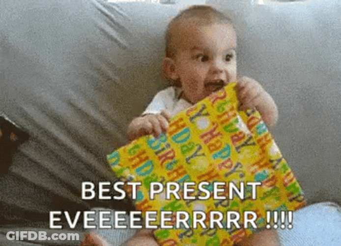 Excited Happy Baby Gift GIF