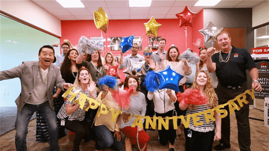 Excited Happy Work Anniversary Office Party GIF