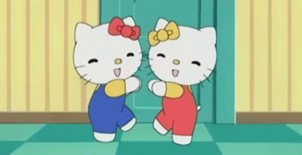 Excited Hello Kitty & Mimmy GIF