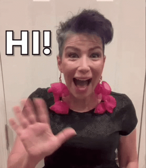 Excited Hi Woman GIF