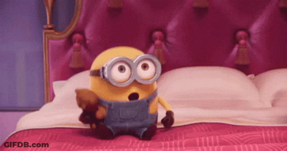 Excited King Bob Bouncing In Bed GIF