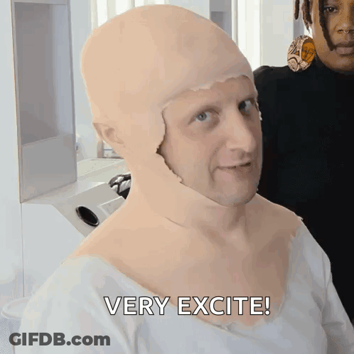 Excited Man Wearing Mask GIF