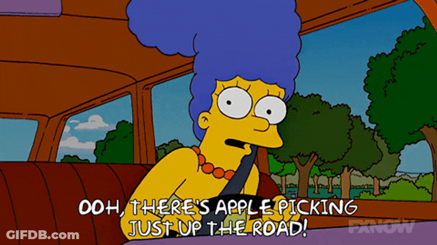 Excited Marge Simpson Driving A Car GIF