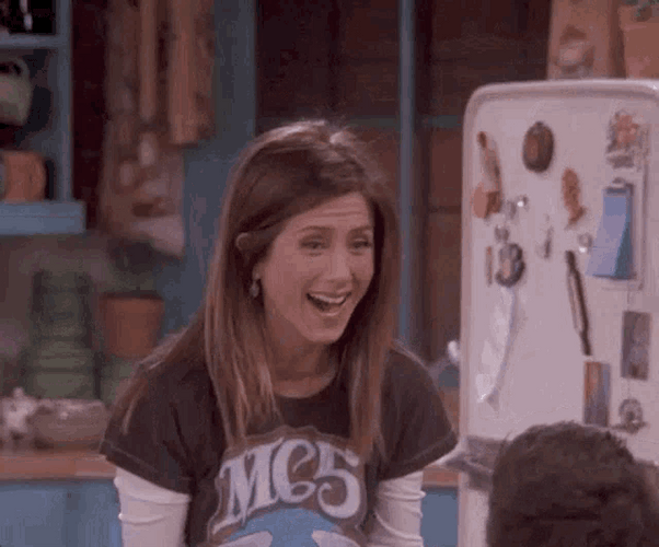 Excited Rachel Green GIF