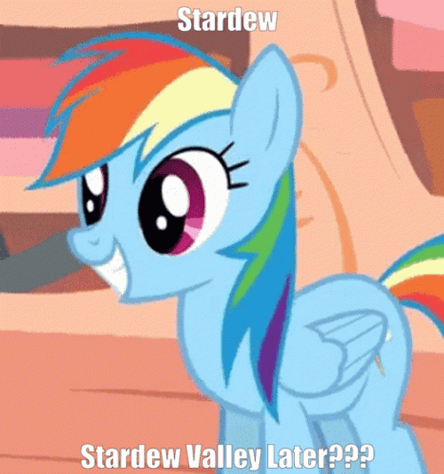 Excited Rainbow Dash Stardew Valley Later GIF