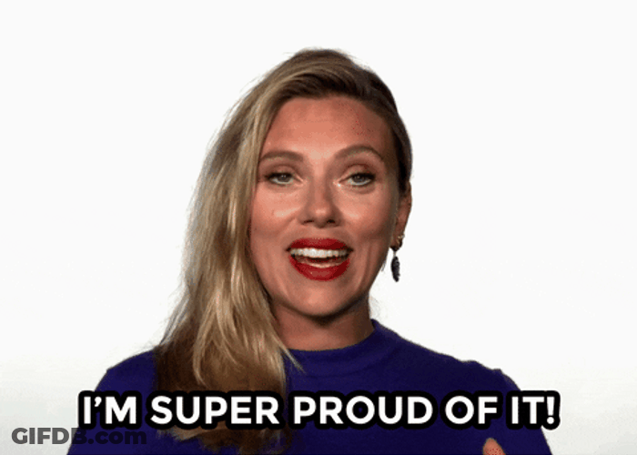 Excited Scarlet Johansson Is Super Proud GIF