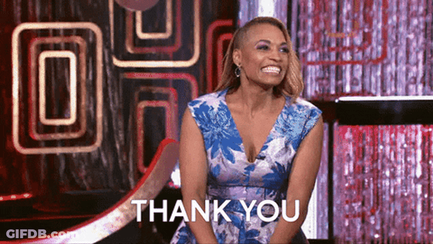Excited Thank You Bow GIF