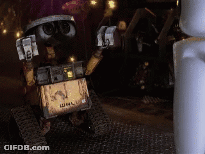 Excited Wall E Jumping For Joy GIF