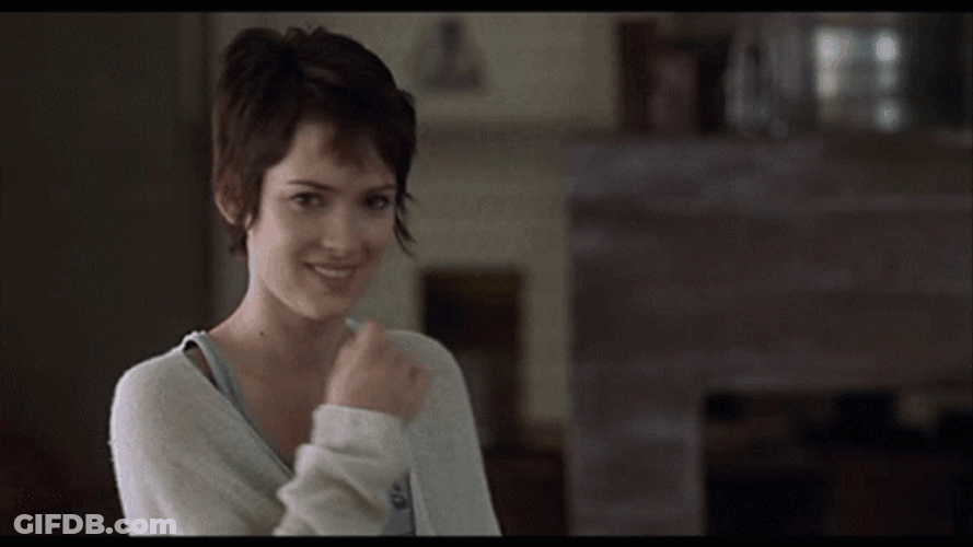Excited Winona Ryder Nail Biting GIF