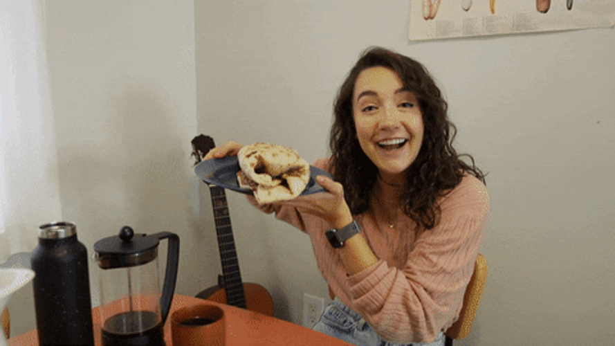 Excited Woman For Large Sandwich GIF