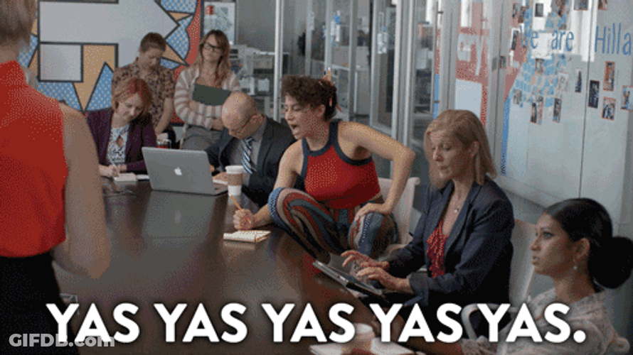 Excited Yass Ilana Glazer GIF