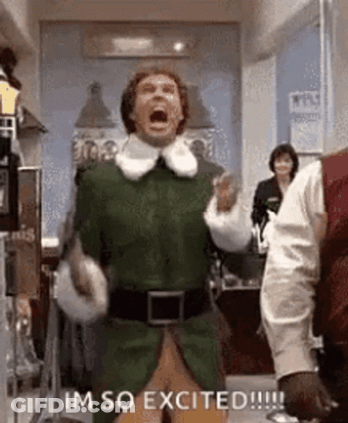 Excites Shout Jumping Happy Holidays GIF