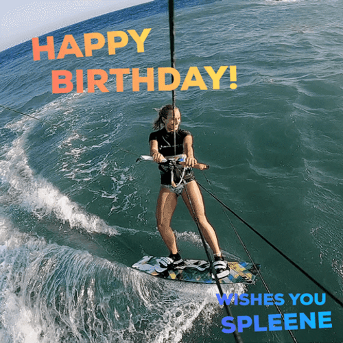 Exciting Beach Birthday Kiteboarding Action GIF