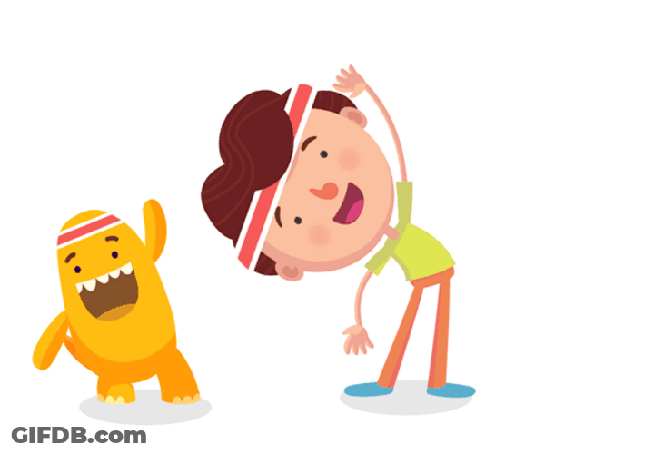 Exercise Stretching Kid Cartoon GIF