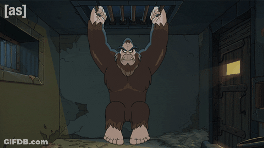 Exercising Animated Big Foot GIF