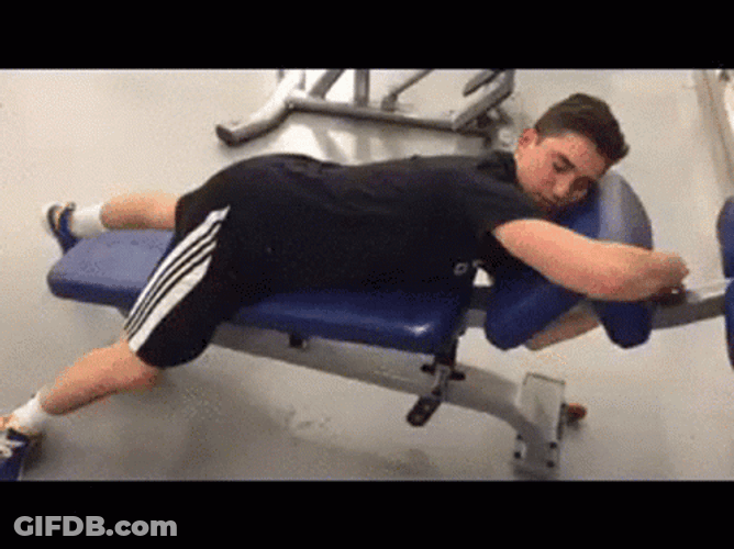 Exhausted Gym Fanatic Passed Out GIF