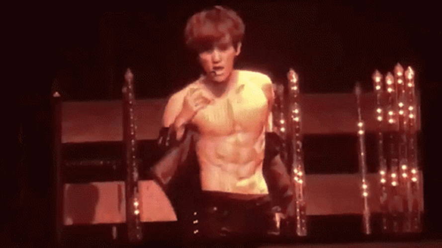 EXO Baekhyun Abs Exposed Kpop GIF