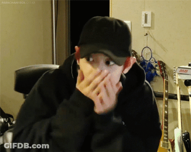 EXO Chanyeol Cute Shocked Studio GIF