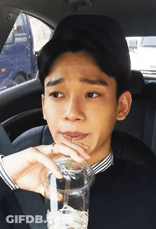 EXO Chen Drinking GIF