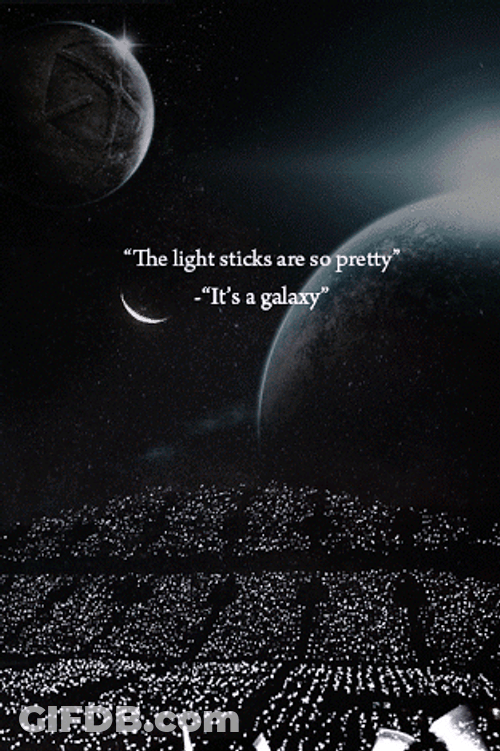 EXO Galaxy Light Sticks Aesthetic Quote GIF