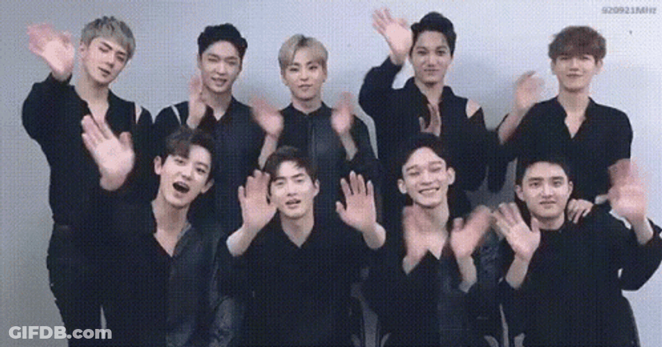 EXO KPop Hello Wave Black GIF