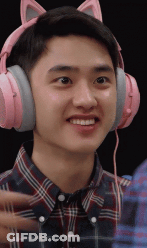 EXO Kyungsoo Twitch Gamer Headset GIF