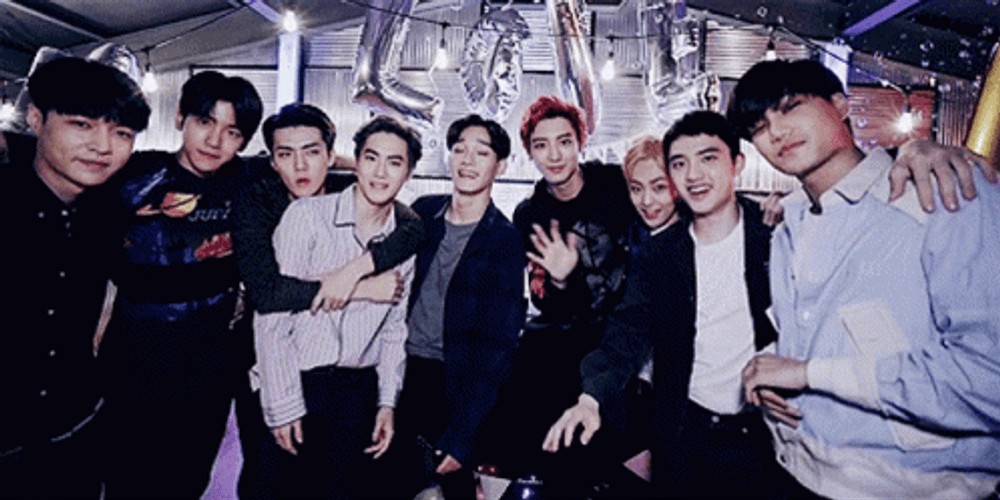 EXO Members Love Kpop Wave GIF