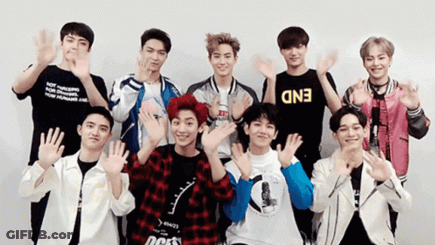 EXO Nine Hello Wave Greeting GIF