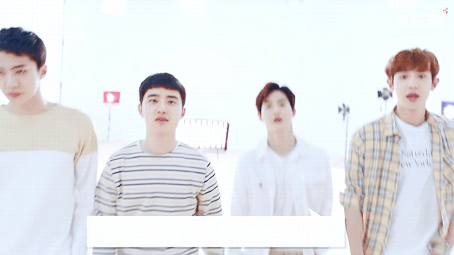 EXO Walking Cute Flowers GIF