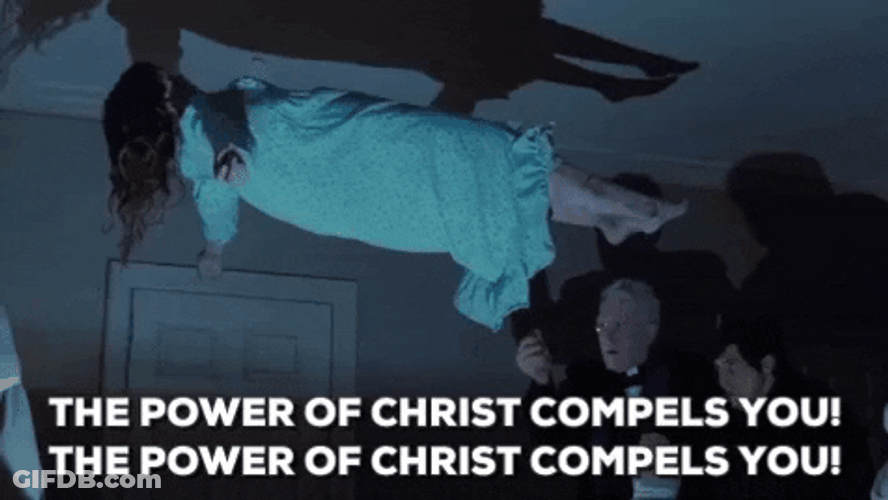 Exorcist Floating In Mid Air GIF