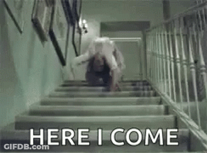 Exorcist Here I Come Stairs Crawl GIF