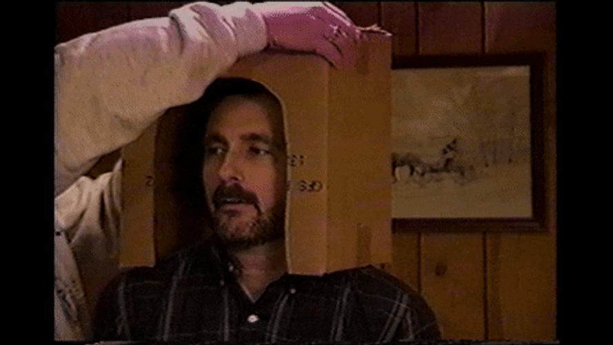 Exorcist Parody Box Head Turn GIF