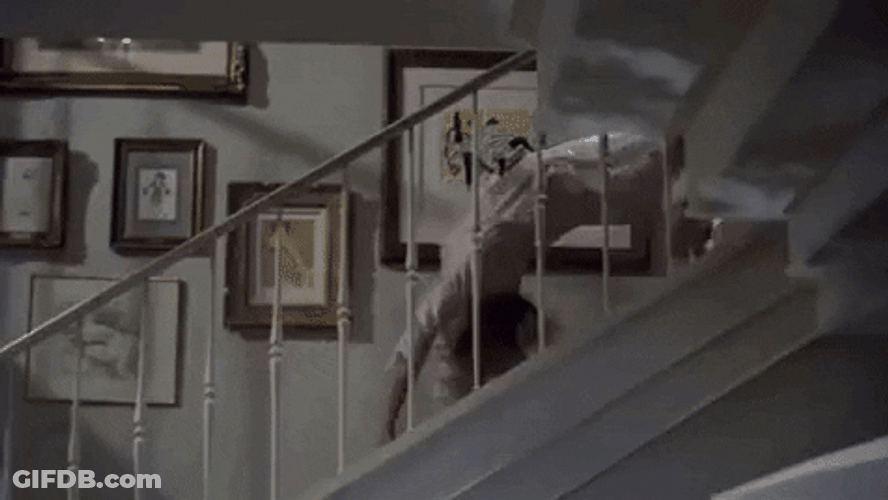 Exorcist Upside Down Crawling Stairs GIF