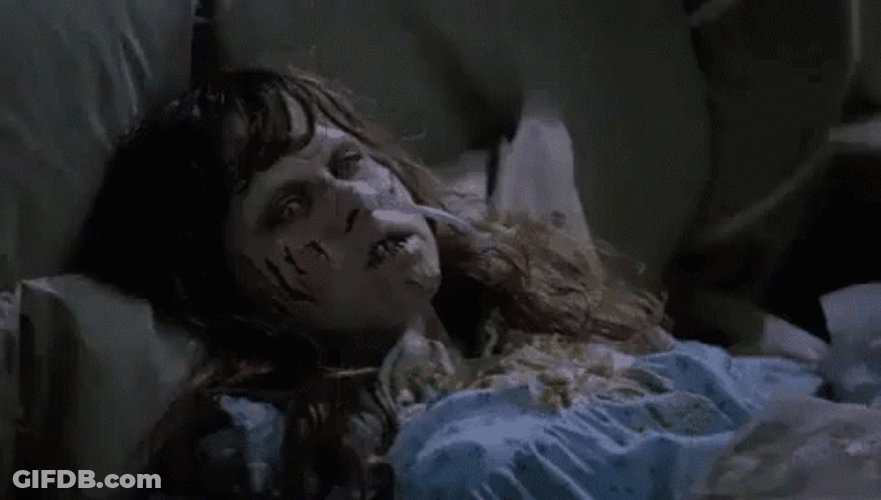Exorcist Vomit Attack Priest GIF