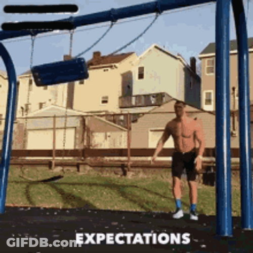 Expectation Versus Reality Doing Creative Burpee Exercise GIF