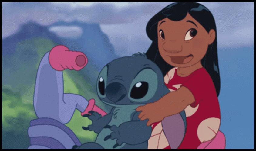 Experiment 626 Stitch And Lilo Riding Bike GIF