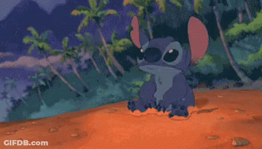 Experiment 626 Stitch Burying Himself GIF