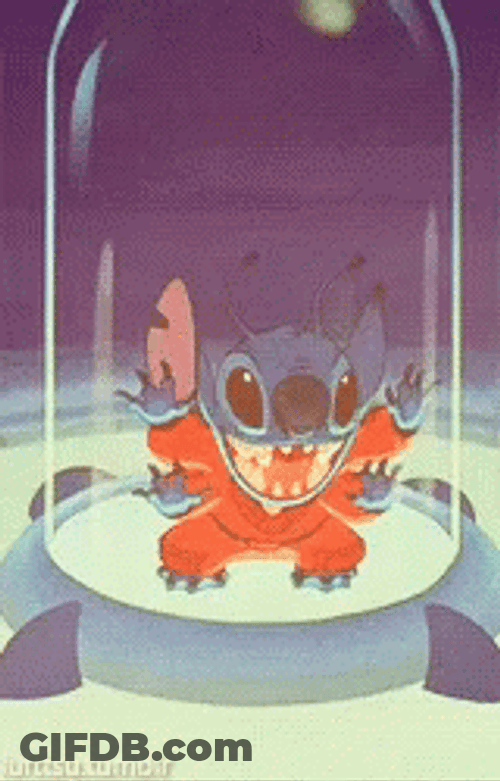 Experiment 626 Stitch Glass Case GIF