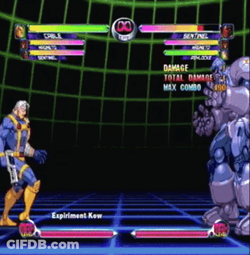 Experiment Kow Fighting Sentinel And Cable GIF