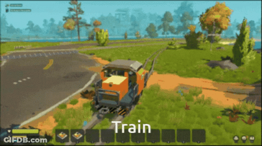 Exploding Scrap Mechanic Train Crash GIF