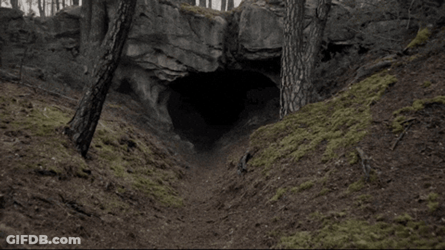 Exploring Terrifying Deep Dark Goblin Cave GIF