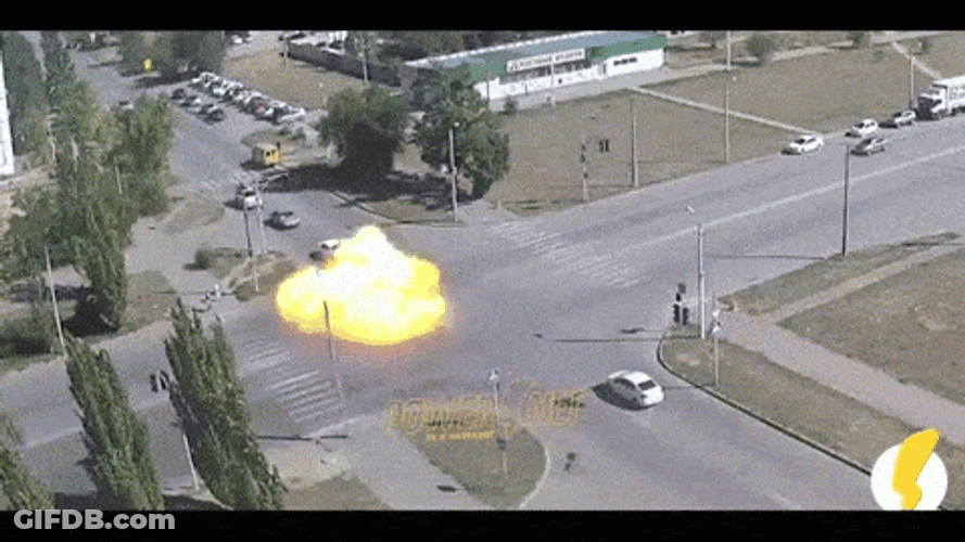 Explosive Blazing Car Crash GIF