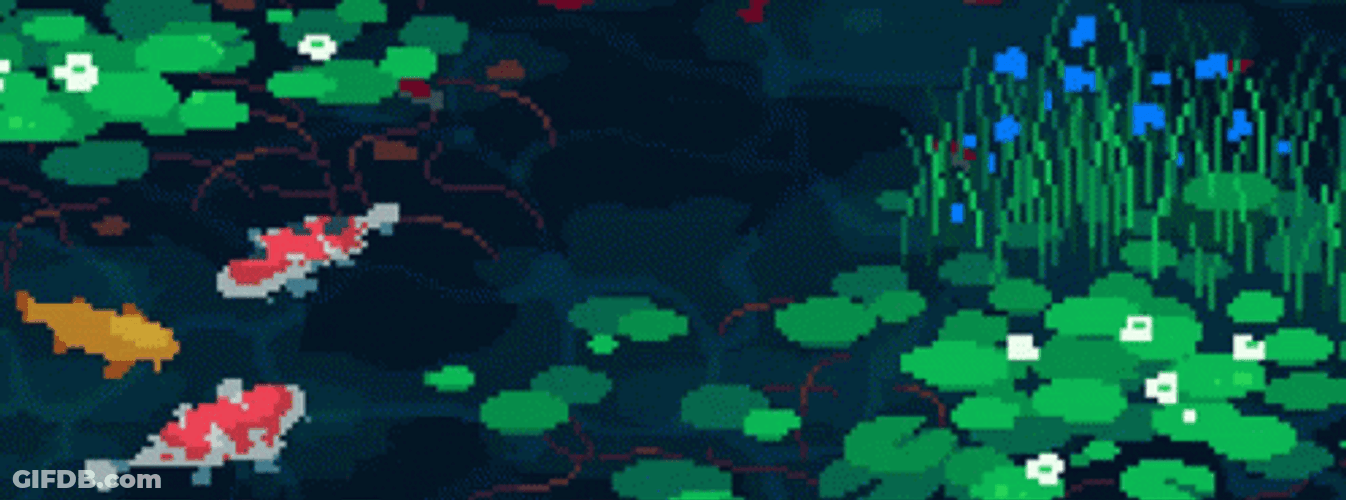 Expressive Animated Koi Fish Swimming Around GIF