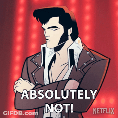 Expressive Elvis Presley Cartoon Absolutely Not GIF