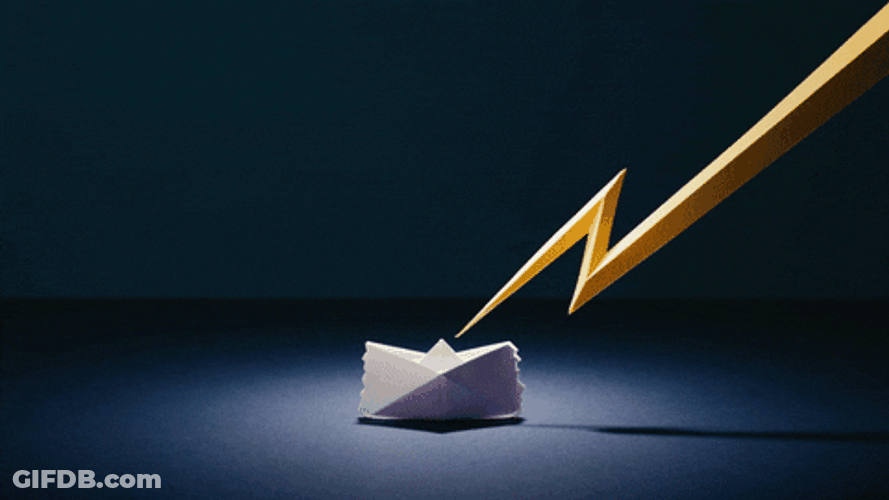 Expressive Yellow Lightning Boat Strike GIF