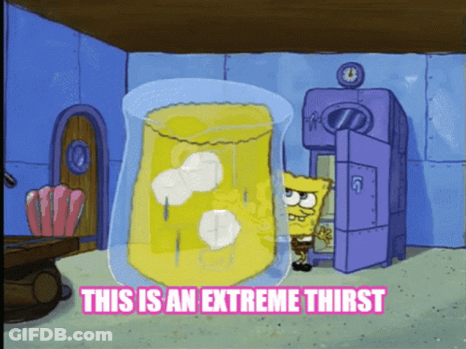 Extremely Thirsty SpongeBob Squarepants GIF